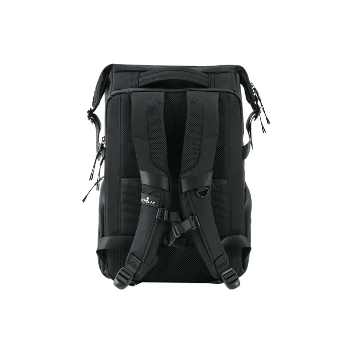 ECHOLAC Fabric Backpack Medium Size Unisex Black-2