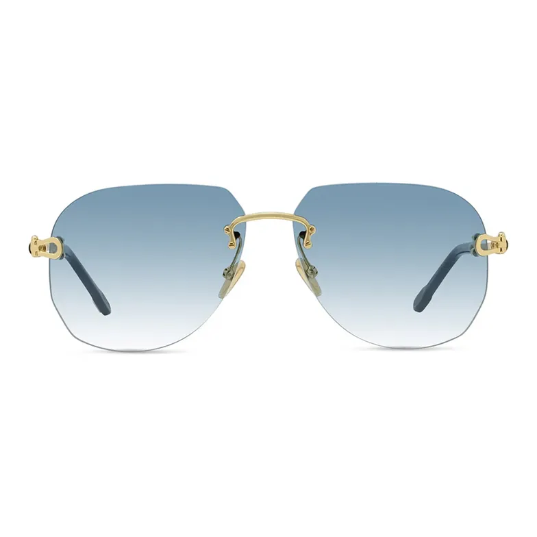 FRED - Irregular Shape Sunglasses Unisex Gold-1