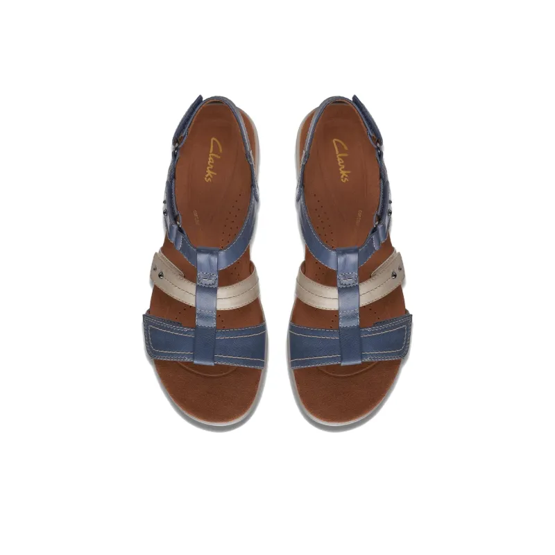 Clarks Beach Sandals Women's Blue-3
