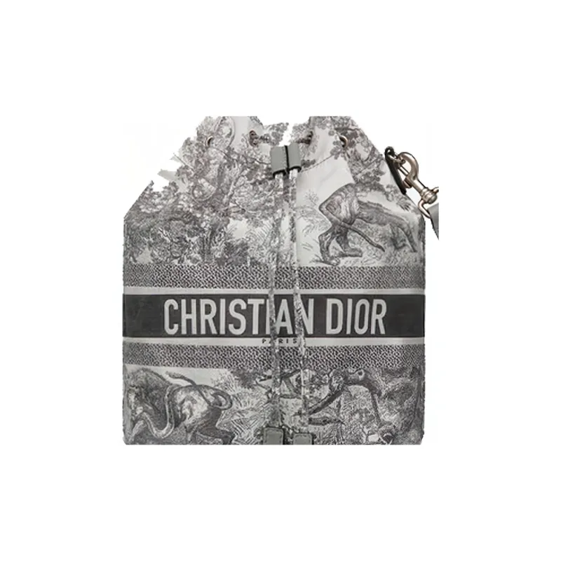 DIOR DiorTravel Technical Fabric Bucket Bag Makeup Bag Toiletry Bag Storage Bag Clutch Women's Gray-5