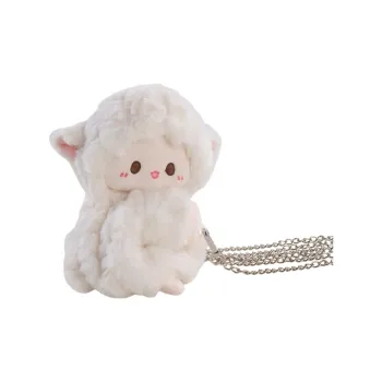 Holding Bamboo Polyester Crossbody Bag Small Size Unisex White