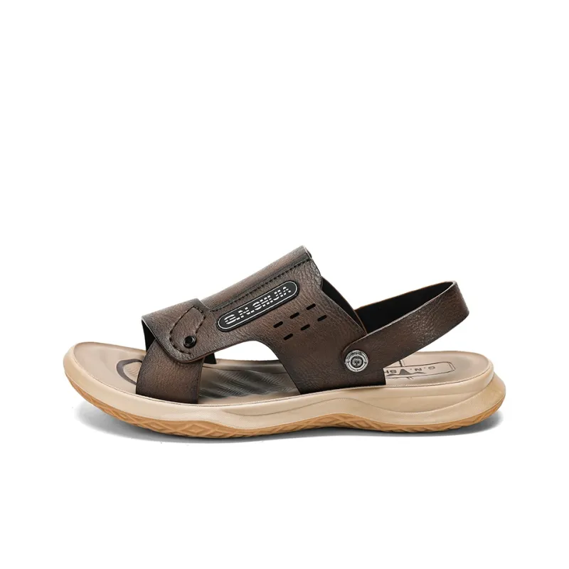 G.N.SHIJIA Beach Sandals Men Black/Dark Brown-8