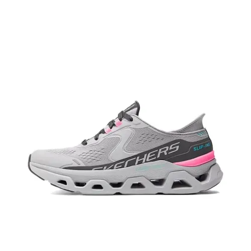 Skechers Cushioned Slip Resistant Low Top Casual Running Shoes Women's Gray Pink