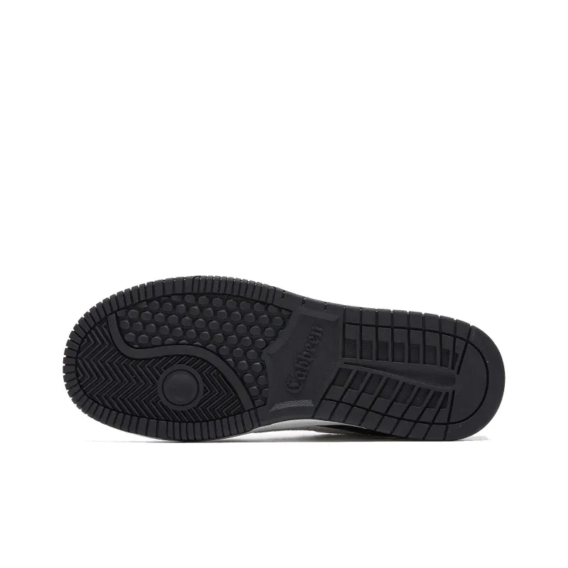Cabbeen Fashion Classic Lightweight And Breathable Mid-Top Skateboard Shoes Men's Black White-5