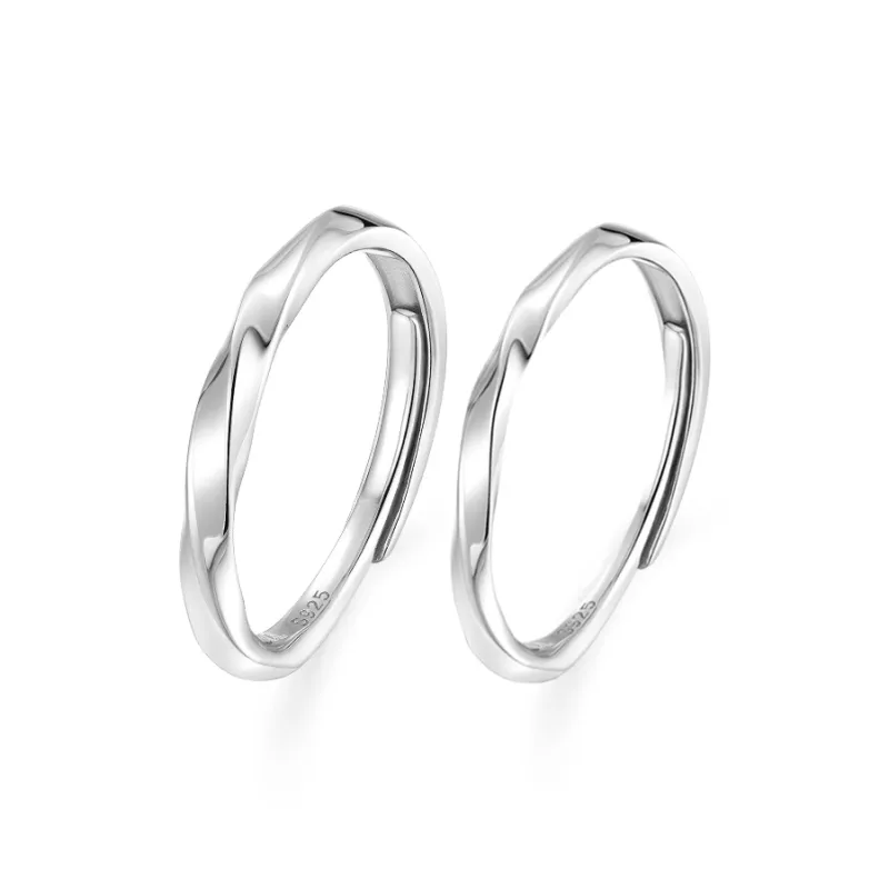 KADER Moebius Series 925 Sterling Silver Rings Unisex Silver white Gift Box-1