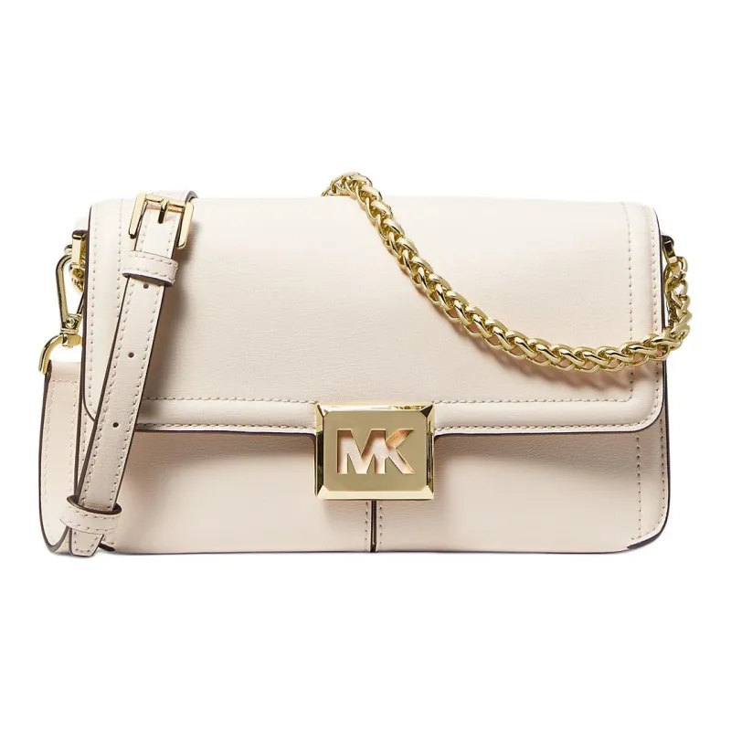 MICHAEL KORS Sonia Cow Leather Shoulder Bag, Crossbody Bag Medium Size Women's White-1