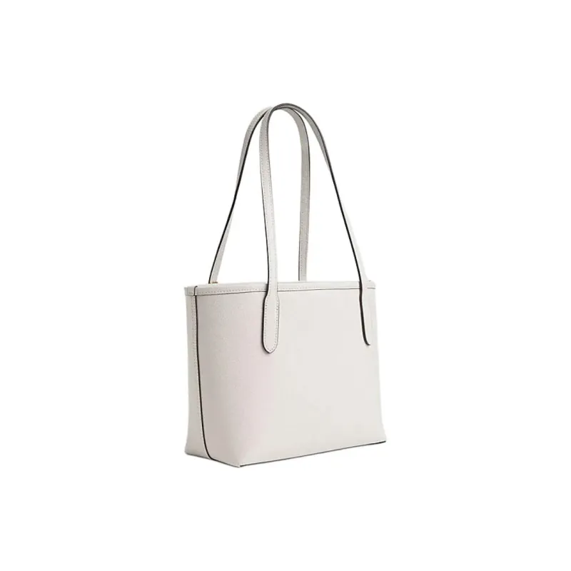 COACH City Cow Split Leather Tote Bag Shopping Bag Handbag Shoulder Bag Women's Chalk White-2