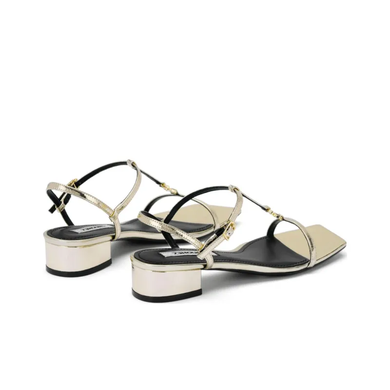 73Hours Gold Reflection Strap Sandals 3cm Women's-8
