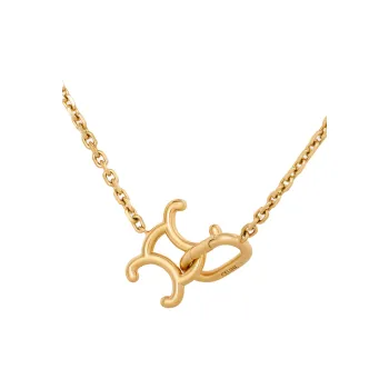 CELINE Triomphe Lock Necklace In Brass With Gold Finish