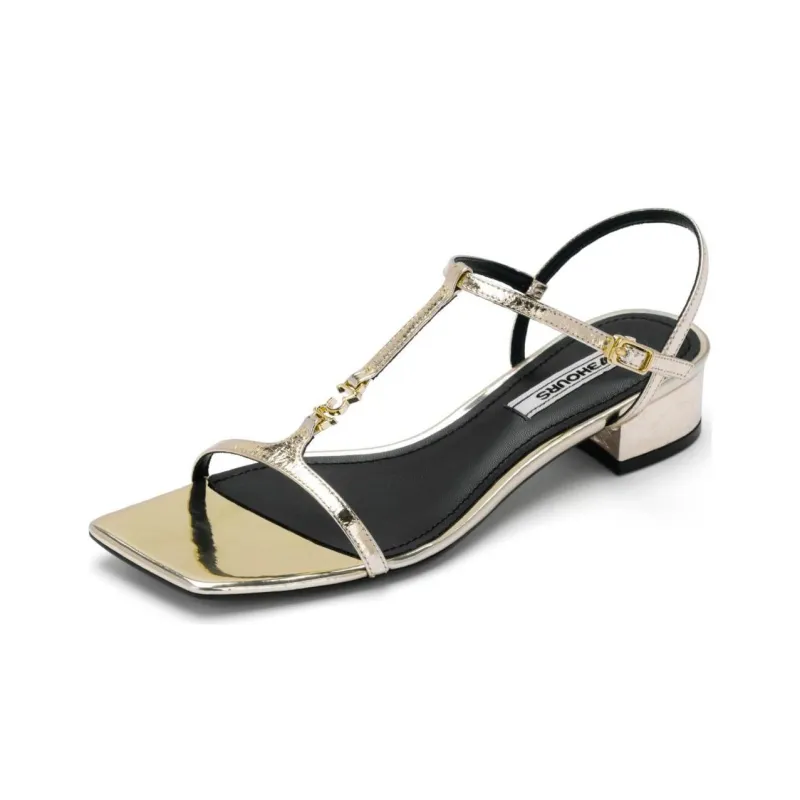 73Hours Gold Reflection Strap Sandals 3cm Women's-6