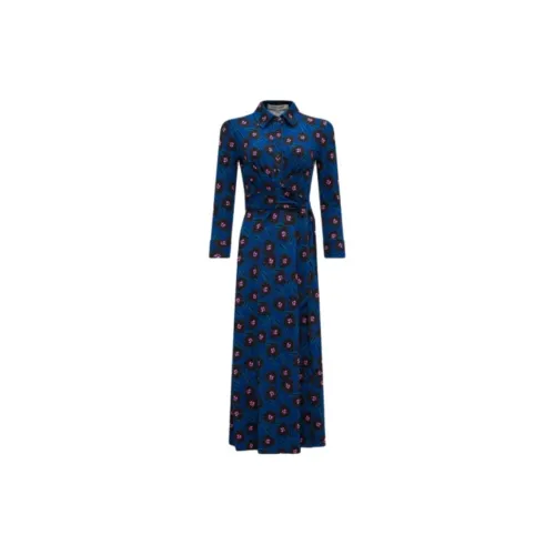 DVF Long-Sleeved Dresses Women's Blue Black