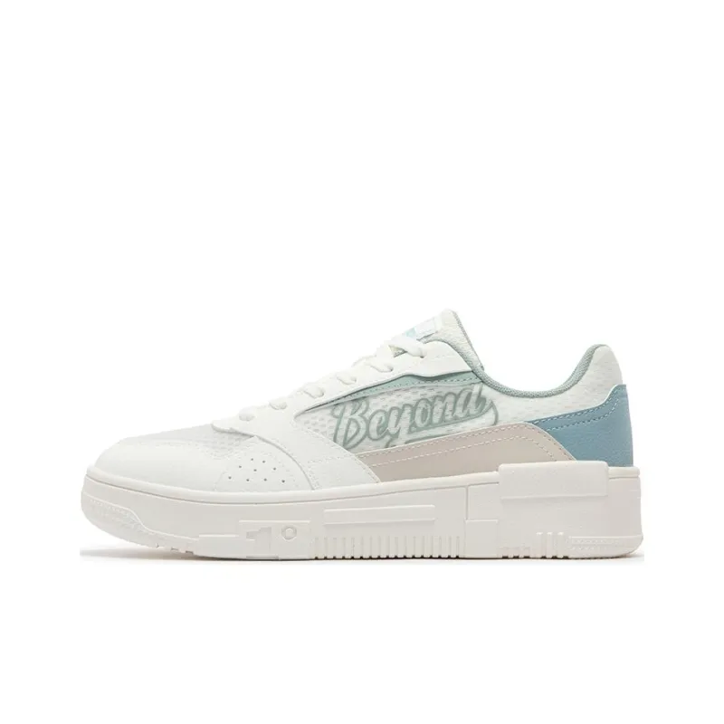 361° Wear Resistant Low Top Skateboard Shoes Men's White Green-0