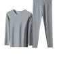 Thermal Underwear Tops+Long Johns Clothing Sets (Lilac Gray)-German Velvet Heating/Seamless Cutting/3A Antibacterial