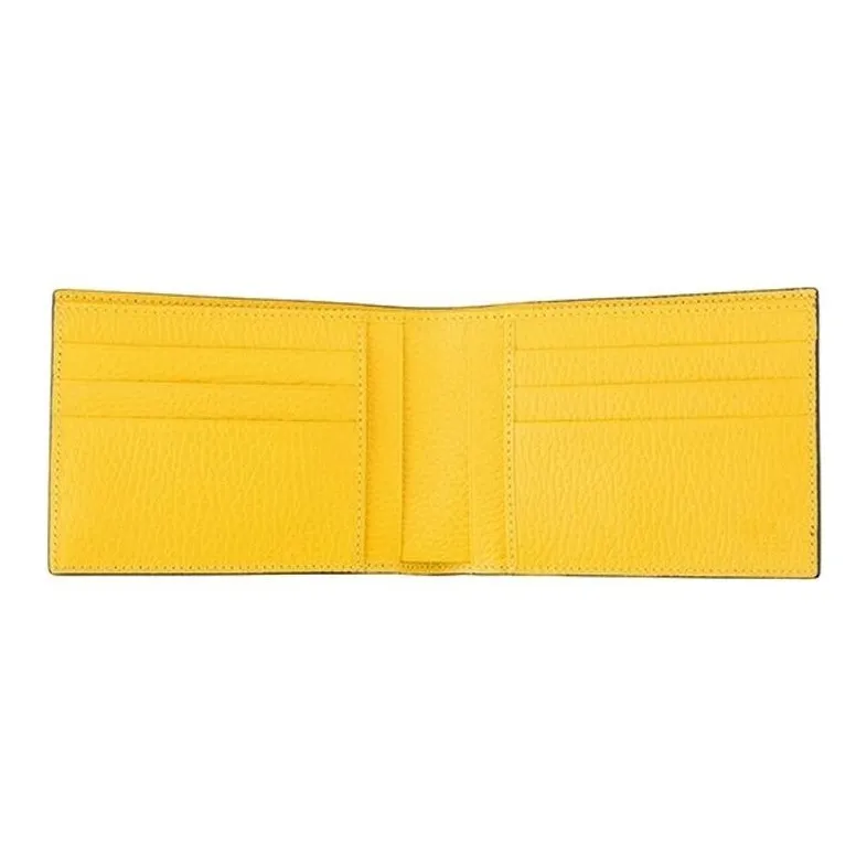 GUCCI Leather Wallet Men's Black & Yellow-3
