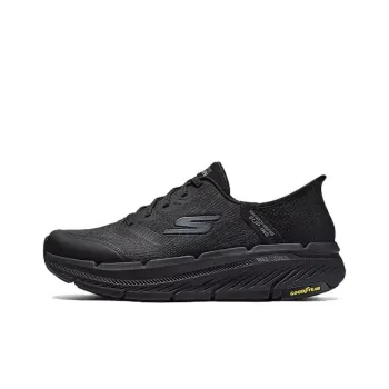 Skechers MEN'S GO Cushioned Slip Resistant Breathable Lightweight Low Top Running Shoes Men's Black