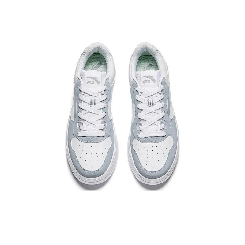 Anta Anti Slip Wear Resistant Low Top Skateboard Shoes Men's White Gray-2