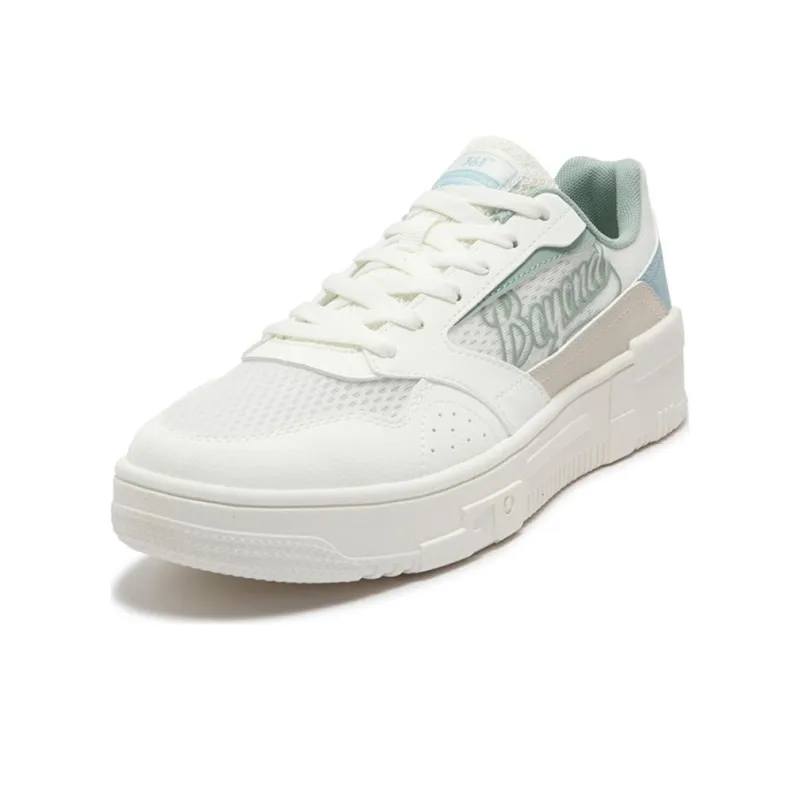 361° Wear Resistant Low Top Skateboard Shoes Men's White Green-1