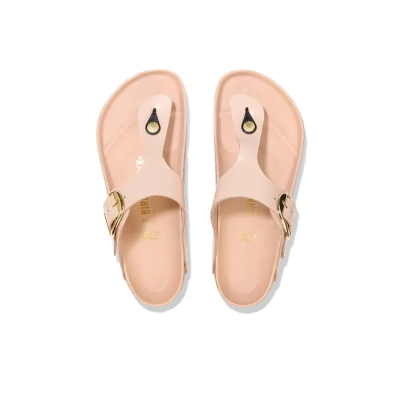 Birkenstock Gizeh Big Buckle Natural Leather Patent Narrow Fit Sandals 'High Shine New Beige'-4