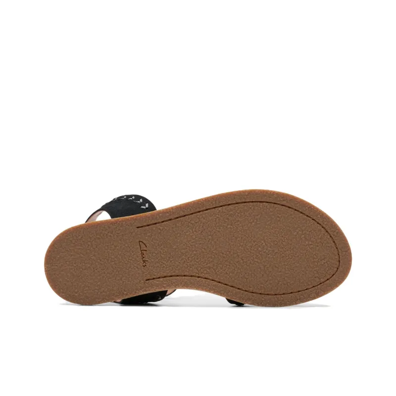 Clarks One Strap Sandals 2cm Women's Black-5