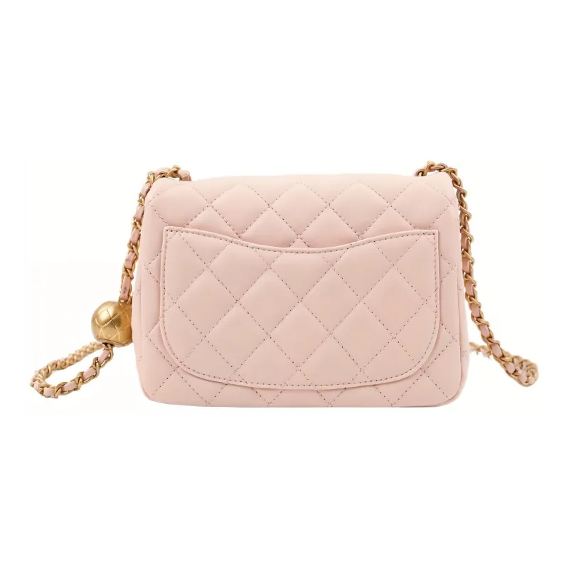 CHANEL Classic Flap CF Sheepskin Shoulder Bag, Crossbody Bag Women's Cherry Blossom Pink-1