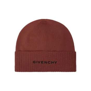 GIVENCHY Wool Beanies Men's Red Brown