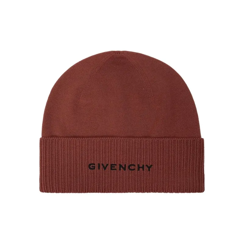 GIVENCHY Wool Beanies Men's Red Brown-0