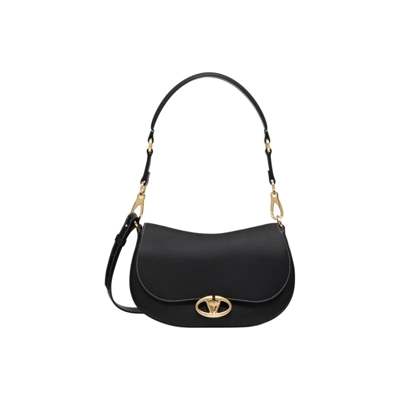 Valentino Calfskin Crossbody Bag Shoulder Bag Small Size Women's Black-0