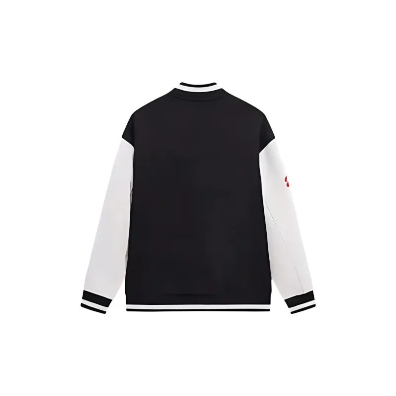 XTEP Baseball Jacket Men's Jet Black/Cotton White-1