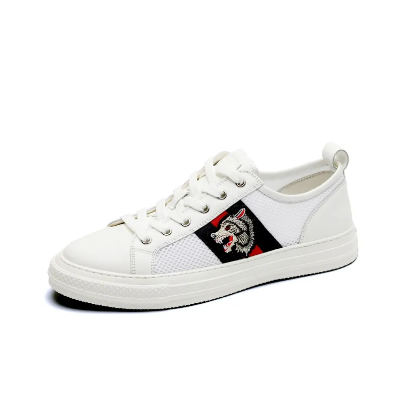 CHARRIOL Slip-Resistant Cushioning Low-Top Skateboard Shoes Men's White-1