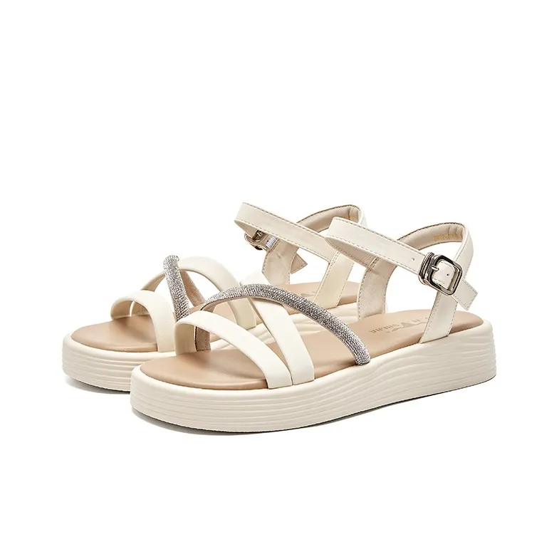 GNSJ Strap Sandals 4cm Women's Ecru-2