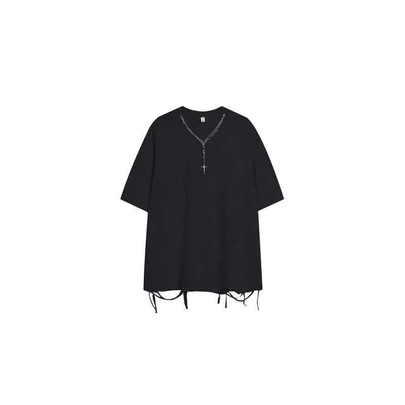 PAINT STAIN Minimalist Style Versatile T Shirt Men's-1