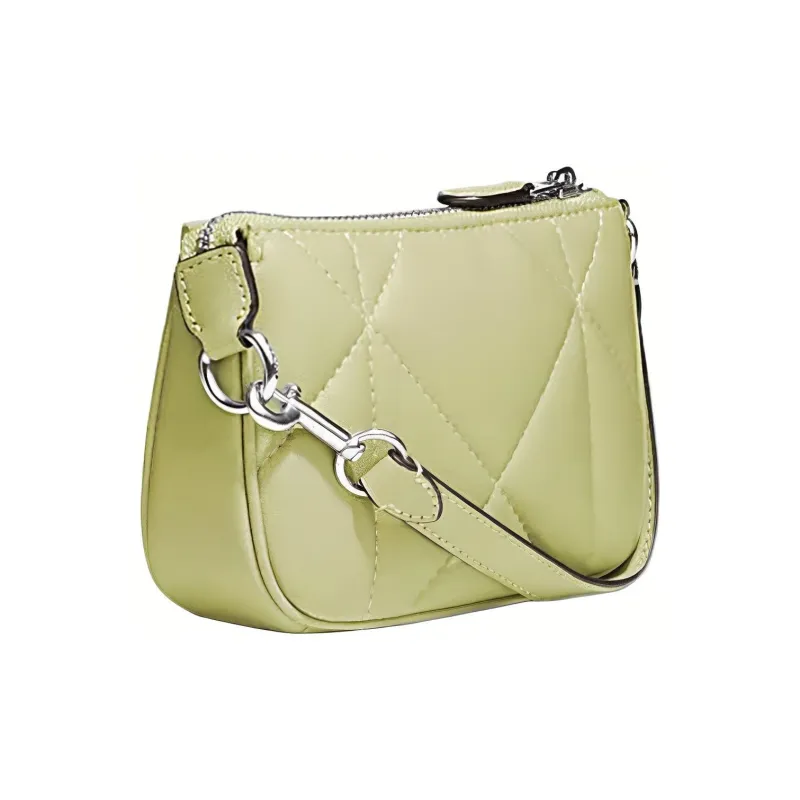 COACH Nolita Sheepskin, Cow Leather Clutch Handbag Mini Women's Light Lime-2
