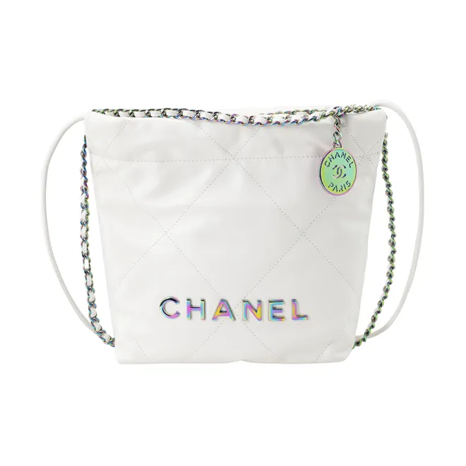 CHANEL 22Bag Cow Leather Shoulder Bag, Crossbody Bag Mini Women's White-1