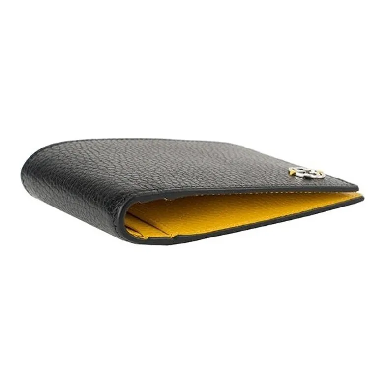 GUCCI Leather Wallet Men's Black & Yellow-2