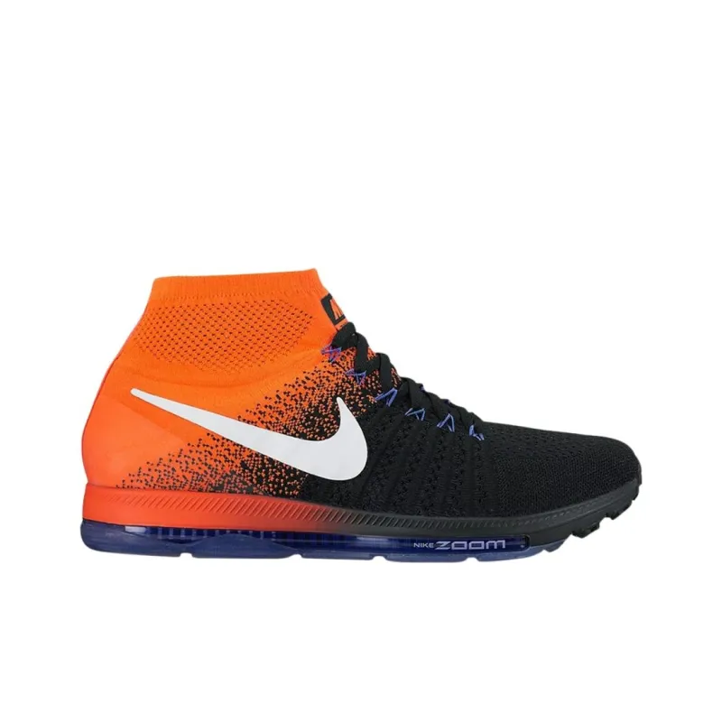 Nike Anti Slip Wear Resistant Mid Top Casual Running Shoes Men's Black White Orange-1