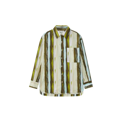 MARC OPOLO Shirts Women's Yellow And Green Vertical Stripes