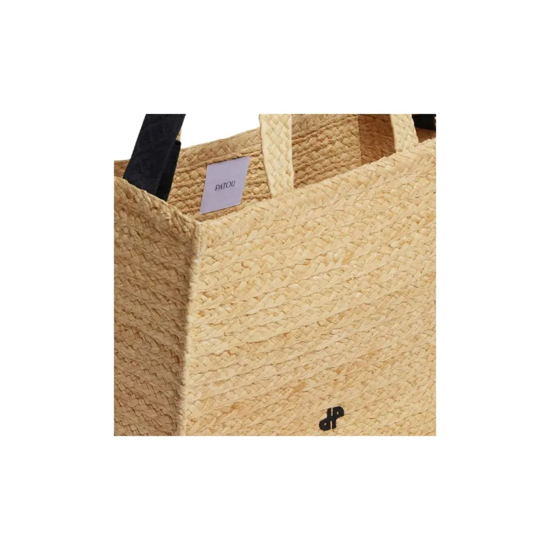 Patou Large Jp Raffia Tote Bag-3