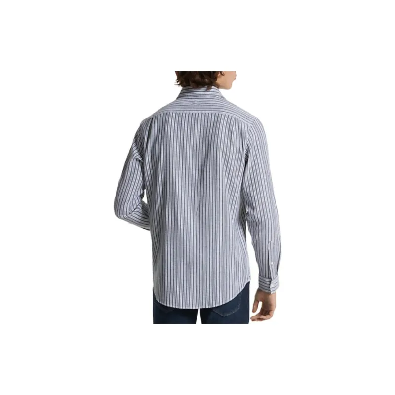 MICHAEL KORS Stretch Cotton Striped Woven Shirt-1