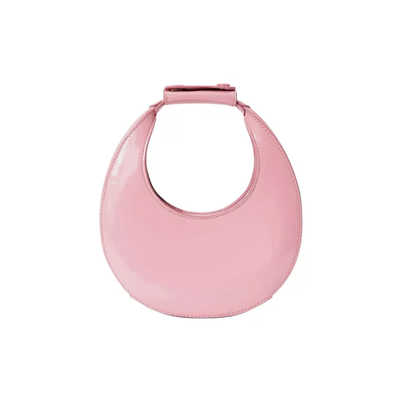Staud Shiny Leather Shoulder Bag Crossbody Bag Handbag Women's Pink-0