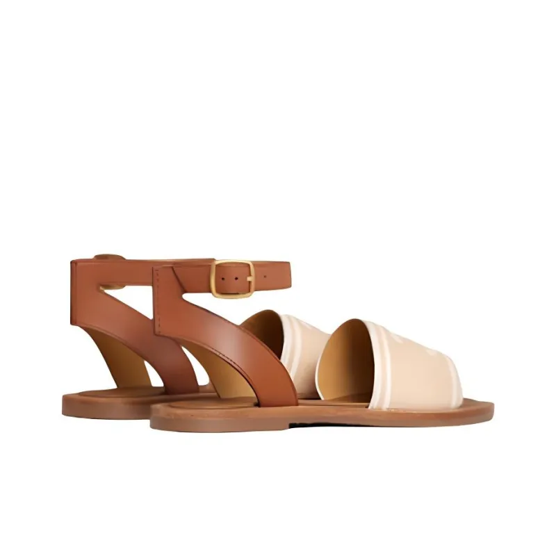CELINE Lympia Sandal Beige Tan Women's-3