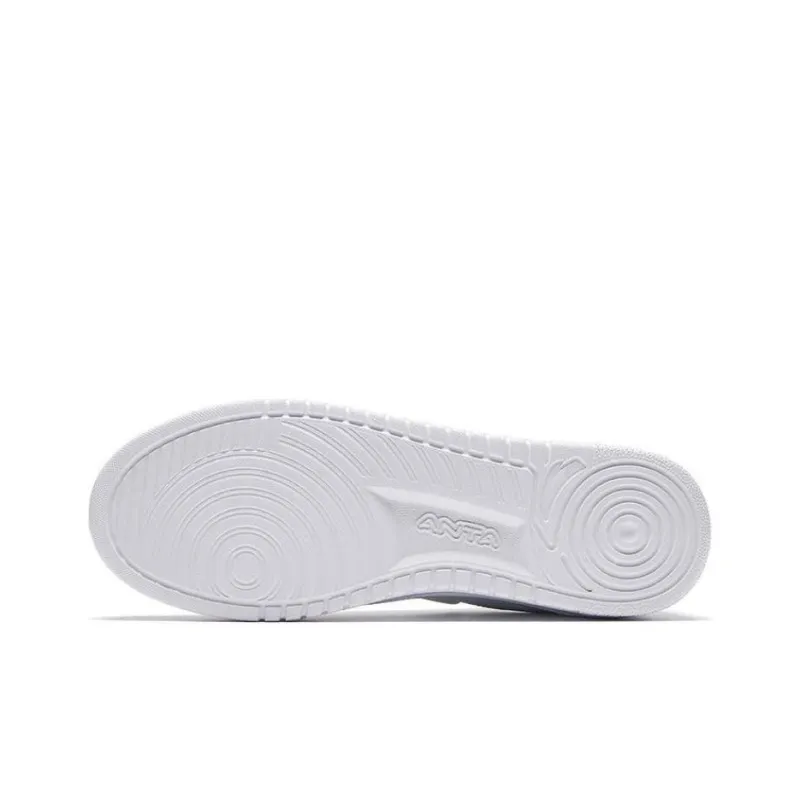 Anta Anti Slip Wear Resistant Low Top Skateboard Shoes Men's White Gray-3