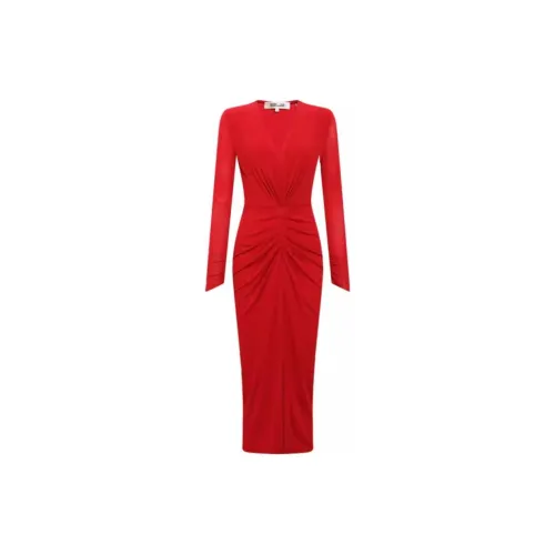 DVF Long-Sleeved Dresses Women's Allure Red