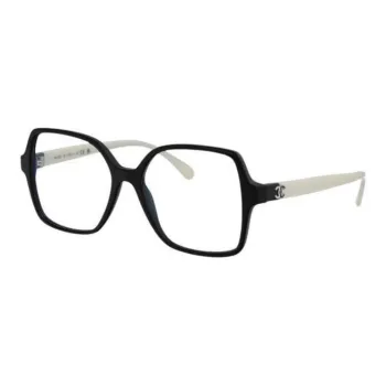 CHANEL Acetate Irregular Shape Eyeglass Frames Women's Black