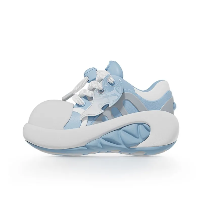CHIKOKU Cushioning Anti Slip Wear Resistant Waterproof Breathable Coverage Support Low Top Chunky Sneakers Women's Blue-0