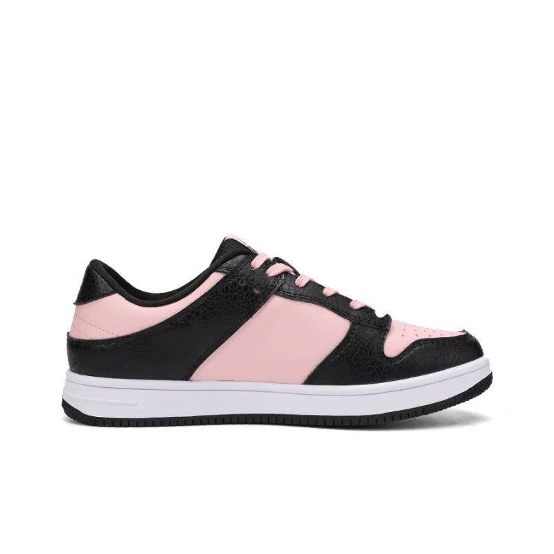 PEAK Style Slip Resistant Cushioning Wear Resistant Low Top Skateboard Shoes Women's Black Heaven Pink-1