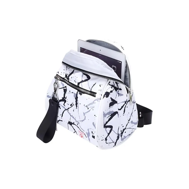 Anta Mulan Collaboration 150D Imitation Memory Fabric Casual Backpack Regular Unisex White-3