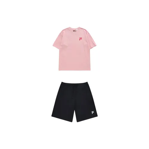 FILA FUSION Casual Sportswear Unisex Youthful Pink+Black