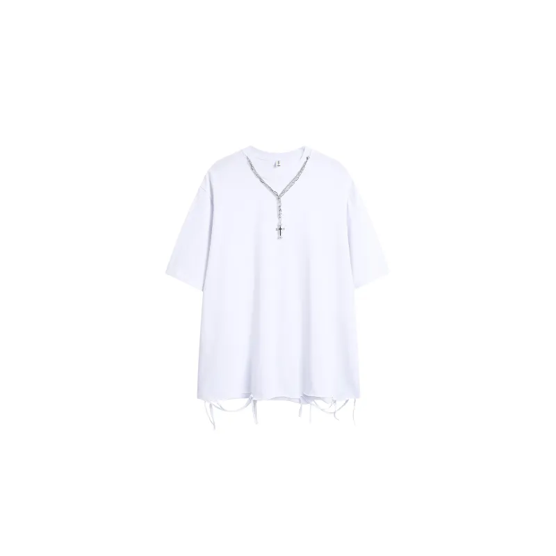 PAINT STAIN Minimalist Style Versatile T Shirt Men's-20