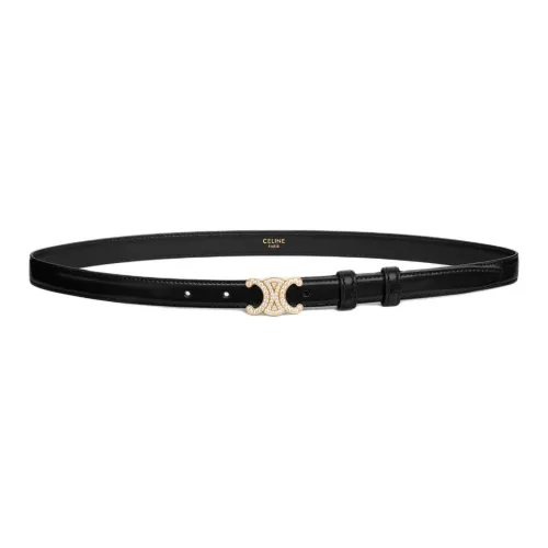CELINE Small Triomphe Belt With Strass In Taurillon Leather