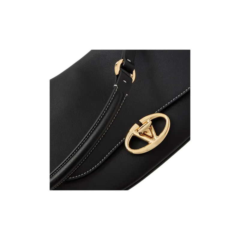 Valentino Calfskin Crossbody Bag Shoulder Bag Small Size Women's Black-5